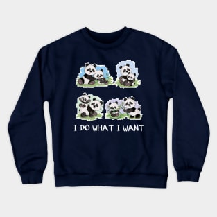 Funny Panda gift - I Do What I Want Cute Panda Bear Crewneck Sweatshirt